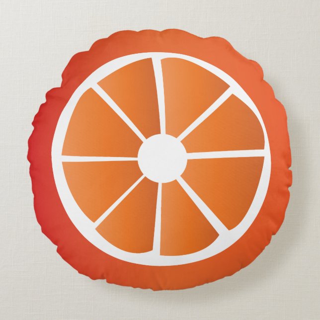 Fruit slice orange round cushion (Front)