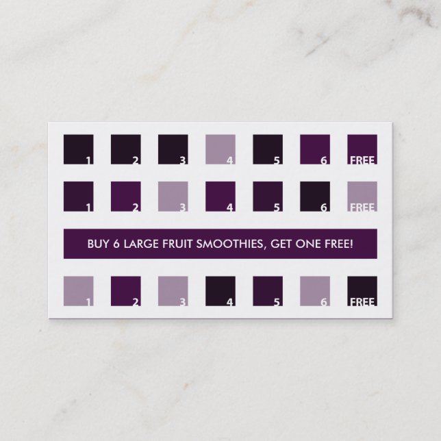 FRUIT SMOOTHIE customer appreciation (mod squares) Loyalty Card (Front)