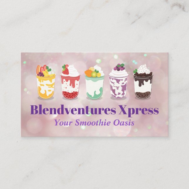 Fruit Smoothie Shakes | Berries Business Card (Front)