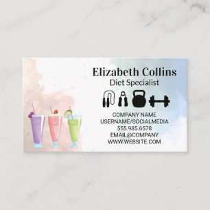 Fruit Smoothies Gym Equipment Business Card