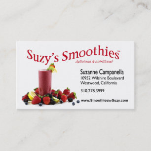 Fruit Smoothies Nutritionist Food Coach Business Card
