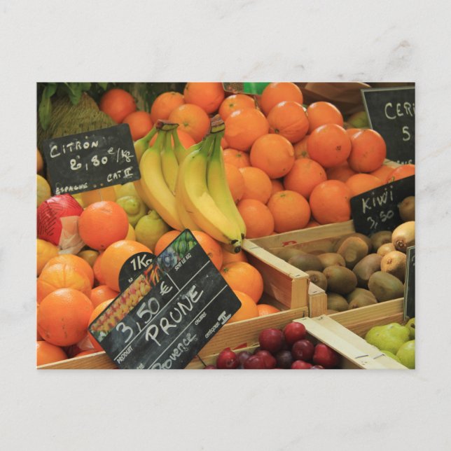 Fruit stall at the market in the provence postcard (Front)