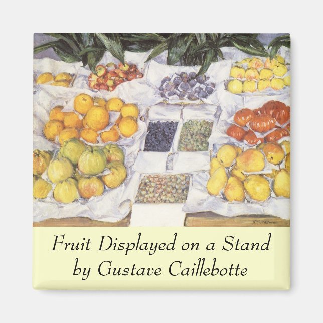 Fruit Stand by Gustave Caillebotte, Vintage Art Magnet (Front)