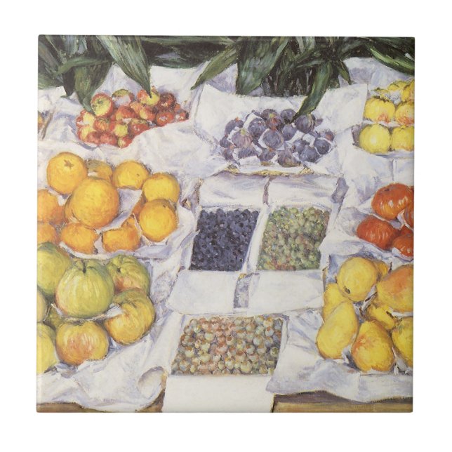 Fruit Stand by Gustave Caillebotte, Vintage Art Tile (Front)