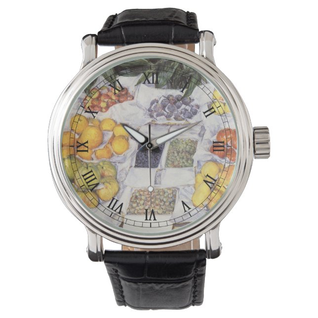 Fruit Stand by Gustave Caillebotte, Vintage Art Watch (Front)