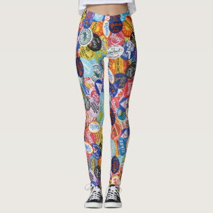 Fruit Sticker Montage Pattern Leggings