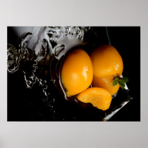 fruit still life black poster