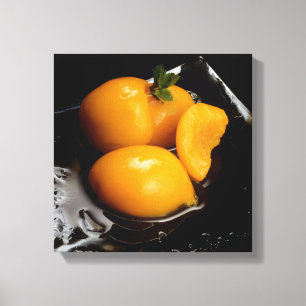 fruit still life Black square canvas Print
