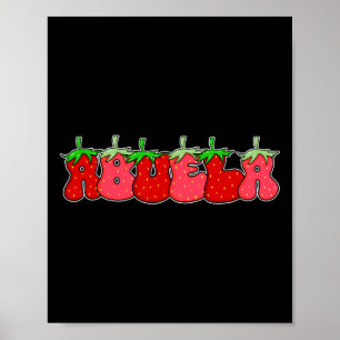 Fruit Strawberry Grandma Abuela Halloween Costume  Poster