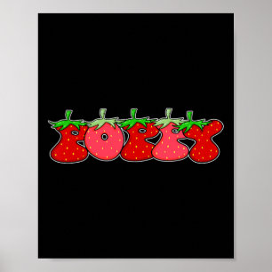 Fruit Strawberry Grandpa Poppy Halloween Costume Poster