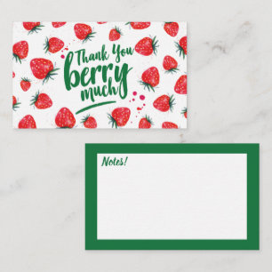 Fruit Strawberry Red Cute Thank You Card 