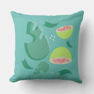 Fruit Summer Guava Pink Monstera Cushion