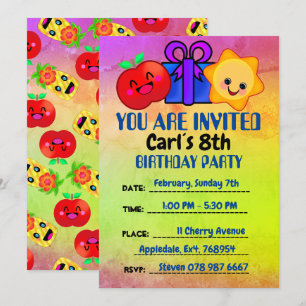 Fruit Sunshine Happy Pineapple Cute Love Birthday Invitation