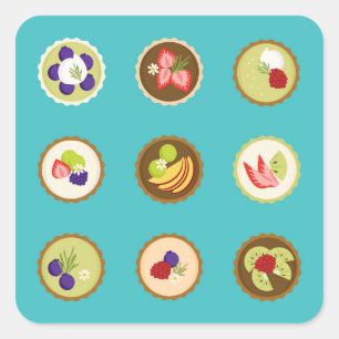 Fruit Tarts Square Sticker