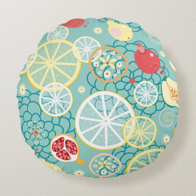 Fruit texture round cushion (Front)