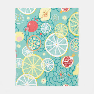 Fruit Texture, Vibrant Background. Fleece Blanket