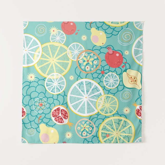 Fruit Texture, Vibrant Background. Tapestry (Front)