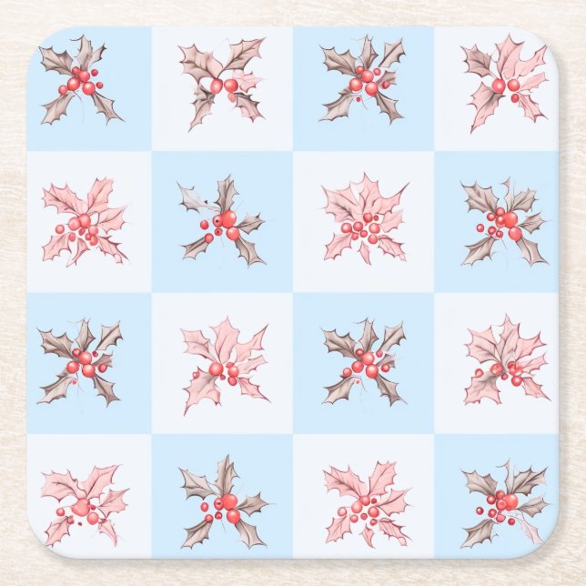 Fruit that reminds me of winter square paper coaster (Front)