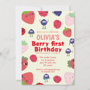 Fruit theme 1st birthday  invitation
