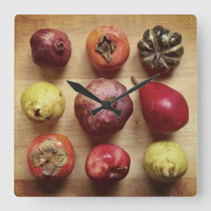Fruit Tic-tac-toe Square Wall Clock