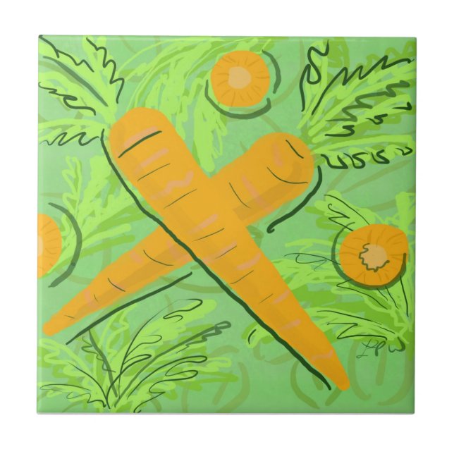 Fruit Tile: Carrots Tile (Front)