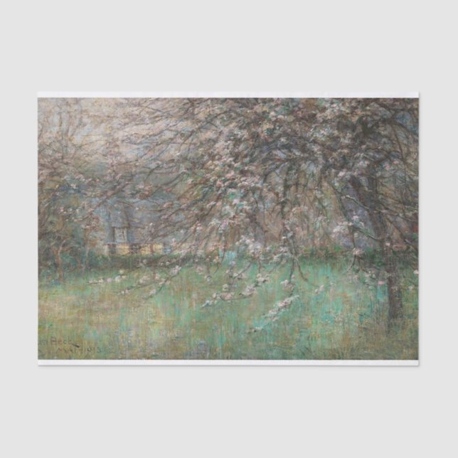 Fruit Trees in Bloom, Scene from Normandy by Beck Tissue Paper (Front)
