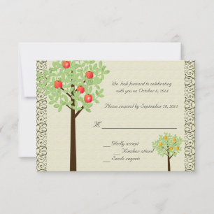 fruit trees RSVP wedding invitation. Invitation