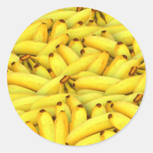 Fruit Tropical Yellow Bananas Classic Round Sticker