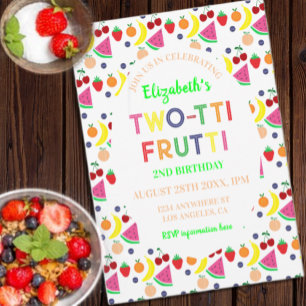 Fruit Two-tti Frutti 2nd Birthday Invitation
