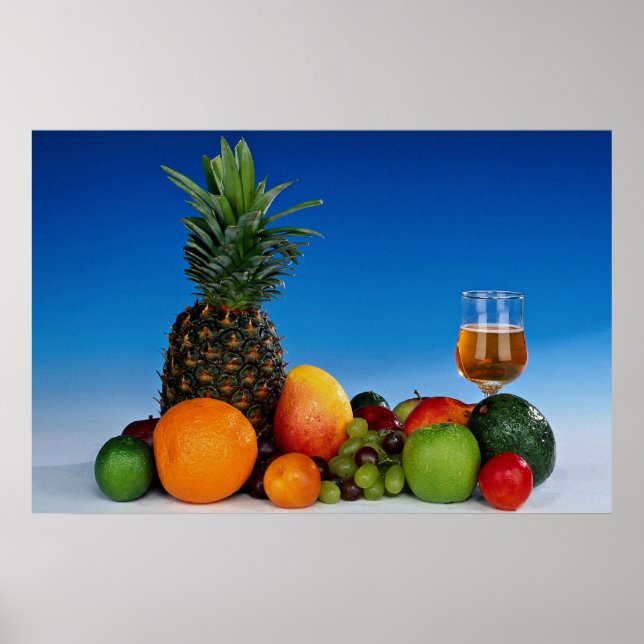 Fruit varieties and juice poster (Front)