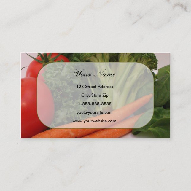 Fruit - Vegetable 5 Business Card (Front)