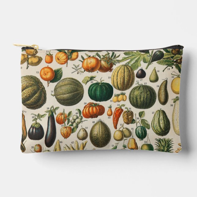 Fruit Vegetable Botanical Scientific Illustration Accessory Pouch (Front)