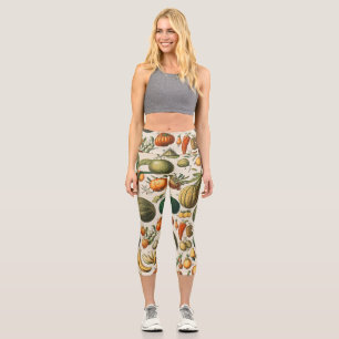 Fruit Vegetable Botanical Scientific Illustration Capri Leggings