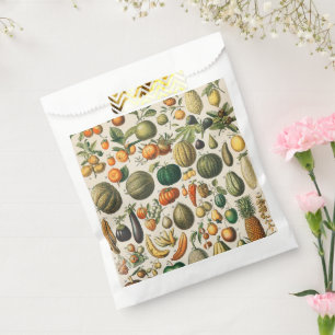 Fruit Vegetable Botanical Scientific Illustration Favour Bags