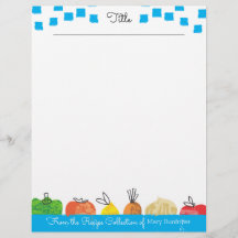Fruit vegetable personalised recipe letterhead