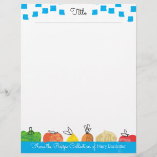 Fruit vegetable personalised recipe letterhead