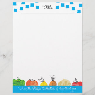 Fruit vegetable personalised recipe letterhead