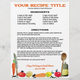 fruit vegetable utensils recipe menu letterhead