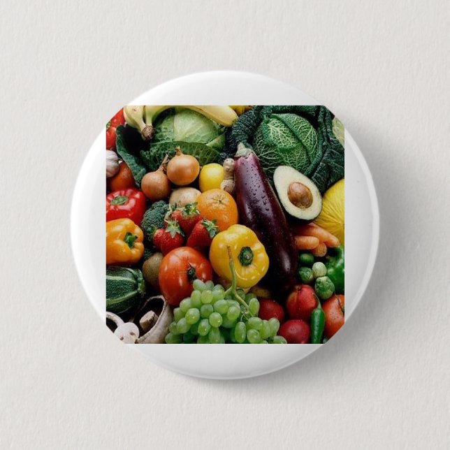 FRUIT & VEGETABLES 6 CM ROUND BADGE (Front)