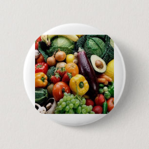 FRUIT & VEGETABLES 6 CM ROUND BADGE
