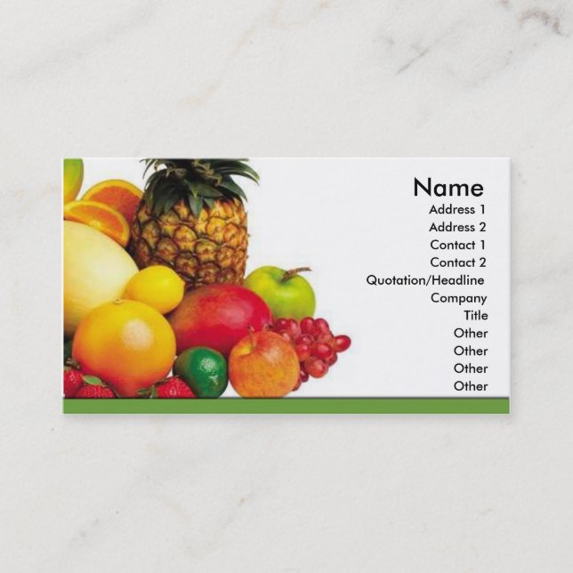 fruit & vegetables Business Card (Front)