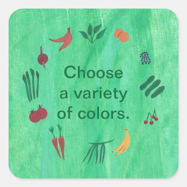 Fruit Vegetables Choose Variety of Colours Sticker (Front)