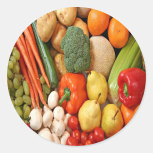 FRUIT & VEGETABLES CLASSIC ROUND STICKER