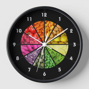 Fruit & Vegetables Colorful Nutrition Health Clock