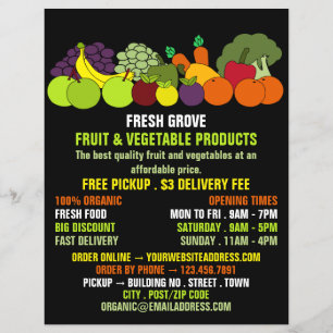 Fruit & Vegetables, Greengrocers Advertising Flyer