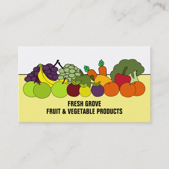 Fruit & Vegetables, Greengrocers Business Card (Front)