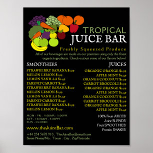 Fruit & Vegetables, Juice Bar Advertising Poster