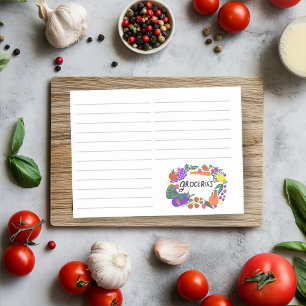 Fruit & Veggies Illustration Grocery Shopping List Post-it Notes
