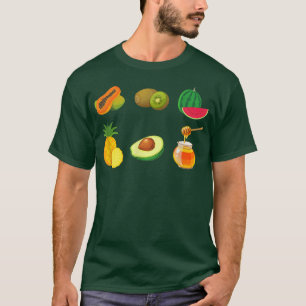 Fruit Watermelon Kiwi Pineapple Honey Avocado  T-Shirt