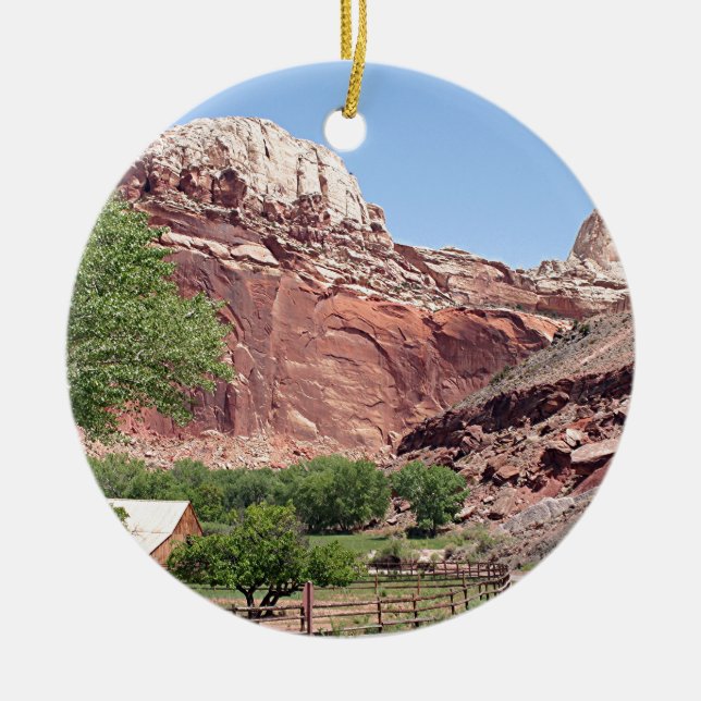 Fruita, Capitol Reef National Park, Utah, USA 4 Ceramic Tree Decoration (Front)